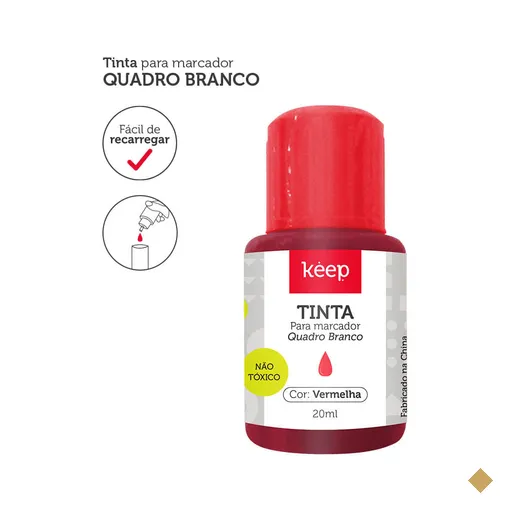 Tinta Refil Para Marcador De Quadro Branco 18ml Vermelho Caixa Com 12 Unidades…