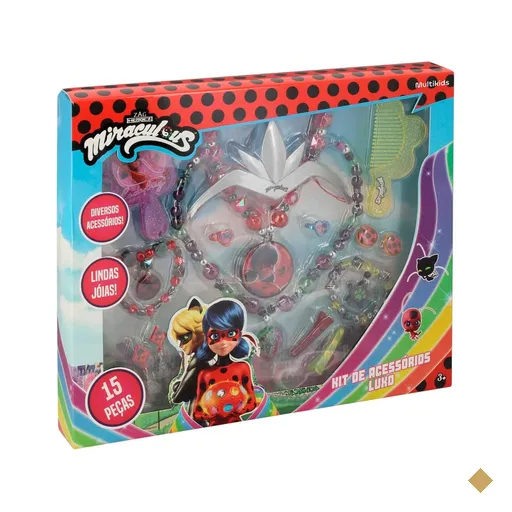 Miraculous Ladybug Kit de Acessórios Luxo 15Pcs Multikids - BR1764OUT…