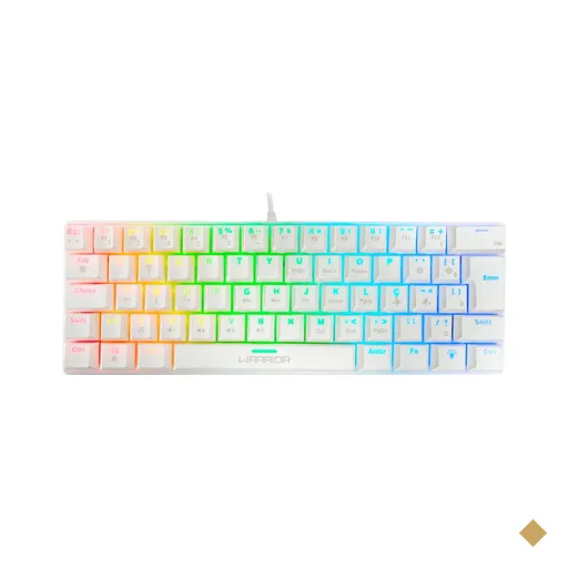 Teclado Gamer Mecânico Royal Precision, Blue Switch, ABNT2, RGB Branco Warrior…