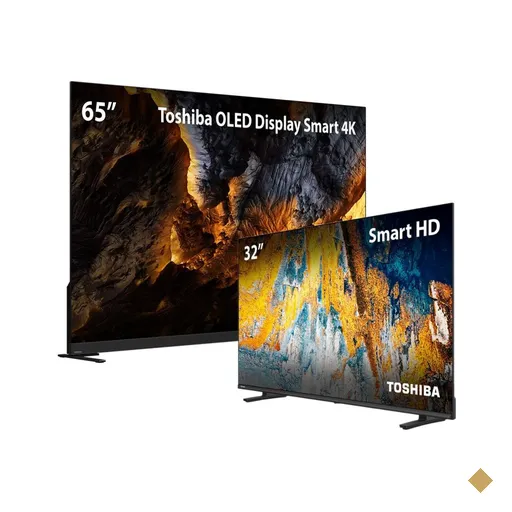 Compre Smart TV 65” Toshiba OLED 4K e Leve Smart TV 32" DLED HD