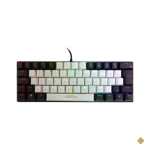 Teclado Royal Precision Iluminação RGB Preto e Branco Warrior - TC314