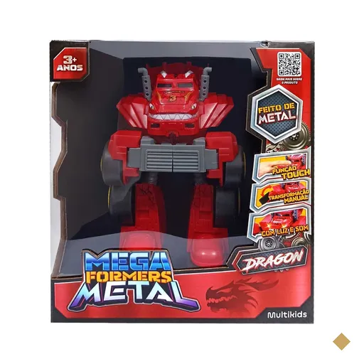 Carrinho Transformável Megaformers Metal Dragon Multikids - BR2043OUT…