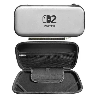 Case Nintendo Switch 2 Bolsa Estojo Rígido Prateado Eva Ns2