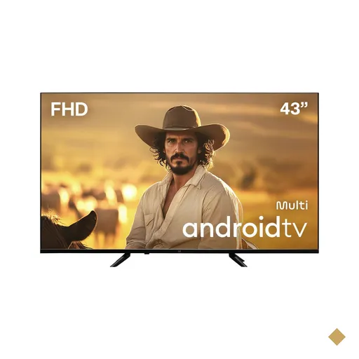 Smart TV 43” Multi DLED Android TV com Espelhamento de Tela 3 HDMI 2 USB Full…