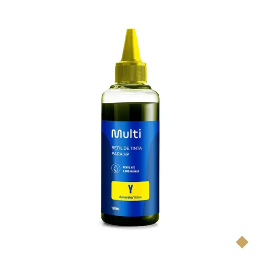 Refil de Tinta Amarelo 100ml Compativel Com Impressoras HP - RF004OUT…