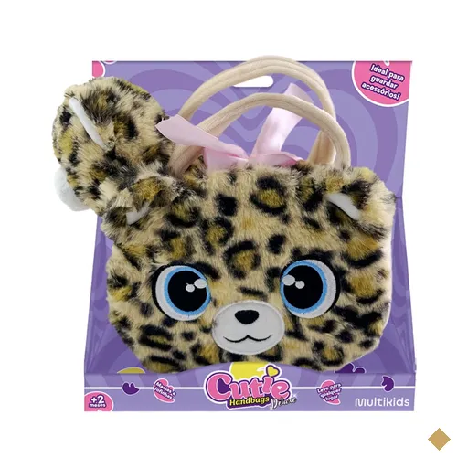Pelúcia Cutie Handbags Leopardo Deluxe Bolsa e Pelúcia Multikids - BR2224