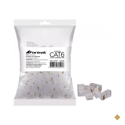 Fortrek Conector RJ-45 Macho CAT6 - 100 Unidades