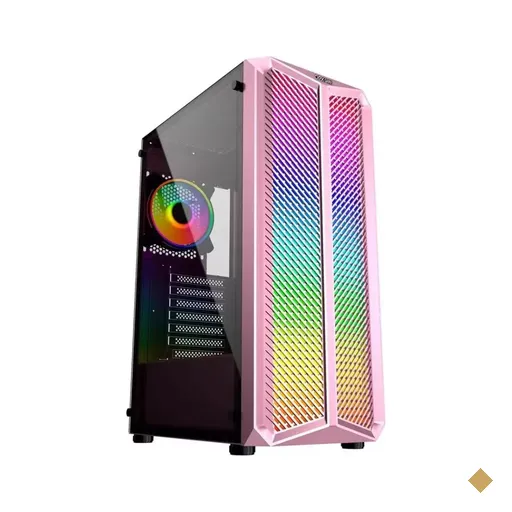 Gabinete OEX Gamer Haven GH-300, Lateral em Vidro Temperado, Mid Tower Pink