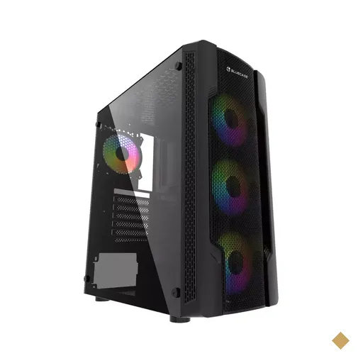 Gabinete Bluecase BG-031, Lateral em Vidro Temperado, Mid Tower Black