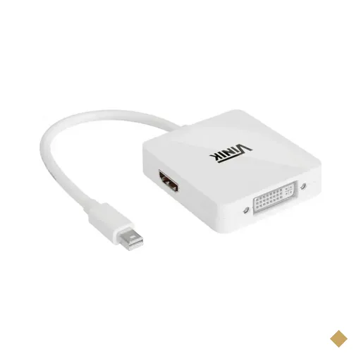 Adaptador Conversor (3 em 1) Mini DisplayPort (M) x DVI / HDMI / Displayport…