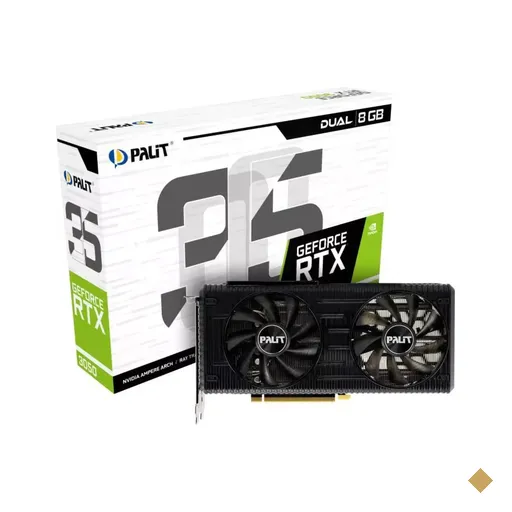 Placa de Vídeo Palit GeForce RTX 3050 Dual 8GB GDDR6 128-bit PCI-E 4.0 x16