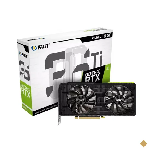 Placa de Vídeo Palit GeForce RTX 3060 Ti Dual 8GB GDDR6 256-bit PCI-E 4.0 x16