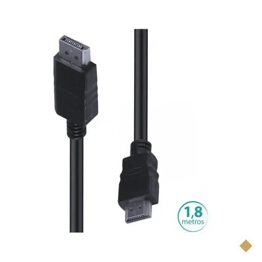 Cabo Conversor Displayport (M) X HDMI (M) 1,8m Preto - Vinik