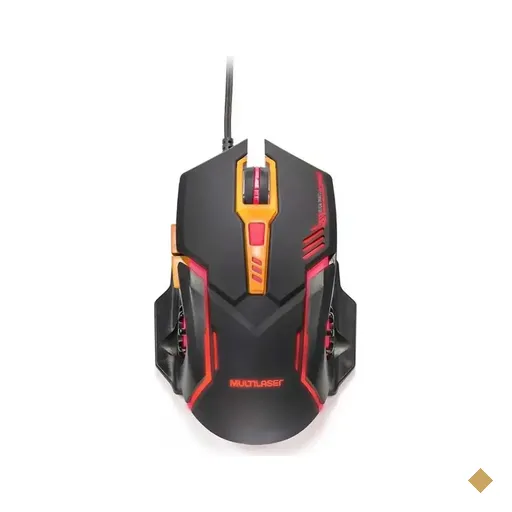 Mouse Multilaser Gamer MO270 2400dpi Óptico USB Preto/Laranja