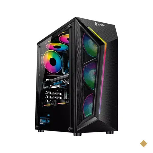 Gabinete Hayom Gamer GB1713 LED, Lateral em Acrílico, 4 Fans RGB, Mid Tower…