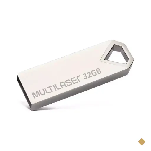 Pendrive Multilaser Diamond 32GB USB 2.0 Metálico