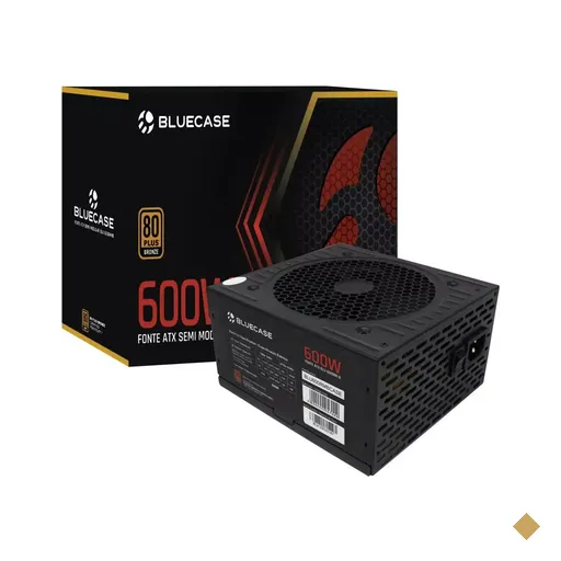 Fonte Bluecase 600W Semi-Modular ATX12V v2.31 BLU600RM-B 80 Plus Bronze