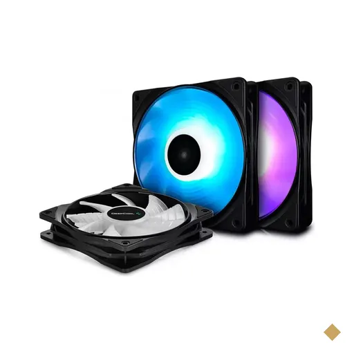 Kit com 3 Cooler FAN DeepCool 120mm RF120-3 IN 1 LED RGB