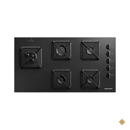 Cooktop Brastemp 5 Bocas a Gás, Grades de Ferro Fundido e Super Chama Lateral…