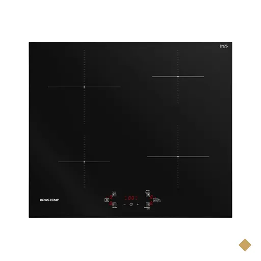 Cooktop 4 Bocas de Indução Brastemp com Funções Especiais - BDJ60BE