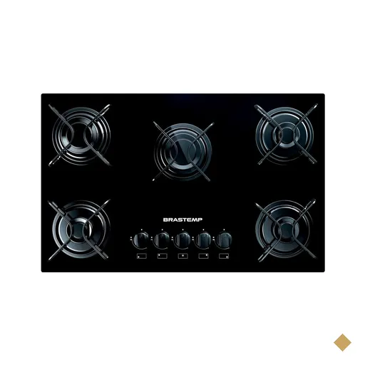 Cooktop 5 Bocas Brastemp com Grades Piatina e Acendimento Automático - BDD75AE