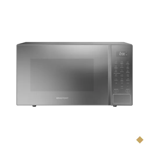 Micro-ondas Brastemp 32 Litros Cor Cinza Espelhado com Menu Gourmet - BMS46AR