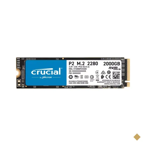 SSD Crucial P2 2TB M.2 2280 PCIe NVMe 3.0 x4 CT2000P2SSD8