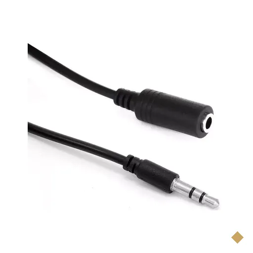 Cabo Extensor P2 (M) x P2 (F) 1,3m (Áudio) Preto - MD9