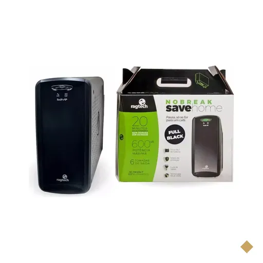 Nobreak Ragtech Save Home STD TI Full Black 600VA Bivolt