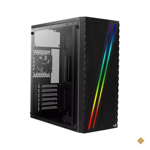 Gabinete Aerocool Streak RGB, Lateral em Acrílico, Mid Tower Black