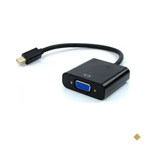 Cabo Adaptador Conversor Mini DisplayPort (M) x VGA (F) Preto 15cm - PlusCable