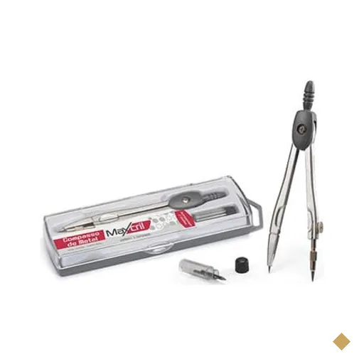 Compasso escolar de metal com grafite, Maxcril BT 1 UN