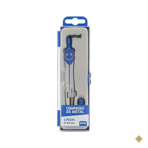 Compasso de metal com 2 peças, 12,5cm, raio de 340mm, Spiral - BT 1 UN