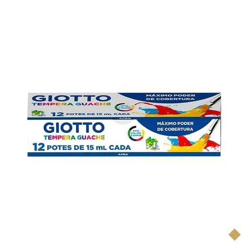 Tinta guache com 12 cores, 15ml, 017-000, Giotto - CX 1 UN