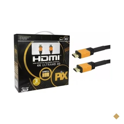 Cabo HDMI 30m v2.0 TV 3D/ULTRA HD 4K - PIX