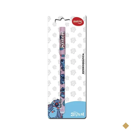 Caneta esferográfica 1.0 mm, Stitch, Disney, Preto, 31300, Molin - BT 1 UN