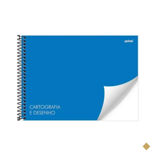 Caderno Cartografia e Desenho Capa Dura 48 folhas, Azul Cubos, Spiral, 97433 -…