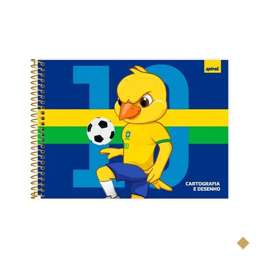 Caderno de cartografia e desenho, Capa dura, 48 folhas, CBF Canarinho, 2647252…