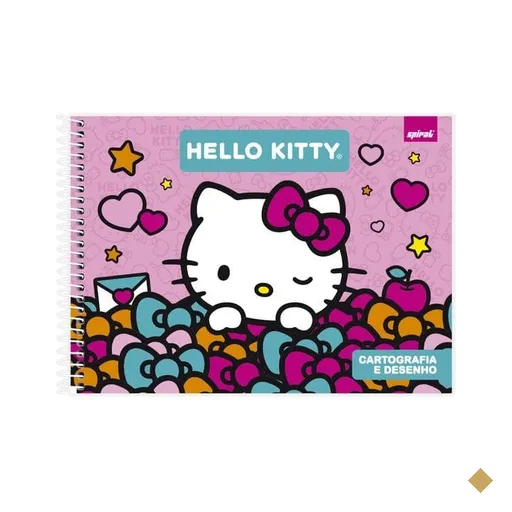 Caderno de cartografia e desenho, Capa dura, 48 folhas, Hello Kitty, 2640758…
