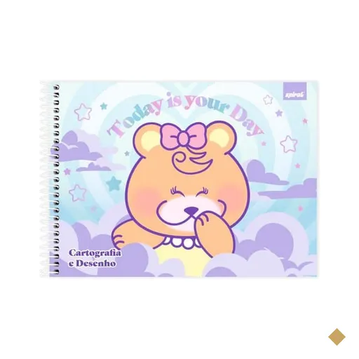 Caderno Cartografia e Desenho Capa Dura 48 Folhas, Pop Pet, 2638731, Spiral Pop…