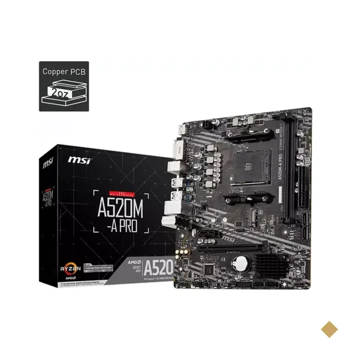 Placa Mãe MSI A520 (Socket AM4/AMD A520/M.2)