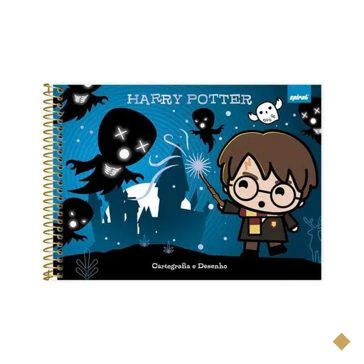 Caderno de cartografia e desenho, Capa dura, 48 folhas, Harry Potter Charms…
