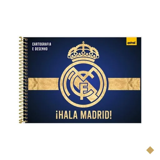 Caderno Cartografia e Desenho Capa Dura 48 Folhas, Real Madrid, 2649706, Spiral…