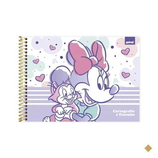 Caderno de cartografia e desenho, Capa dura, 48 folhas, Minnie Disney Style…