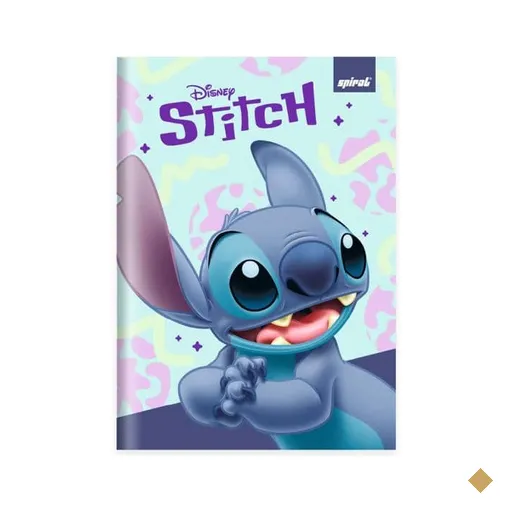 Caderno 1/4, Capa dura, costurado, 80 folhas, Stitch, 2641083, Spiral Ds - PT 1…