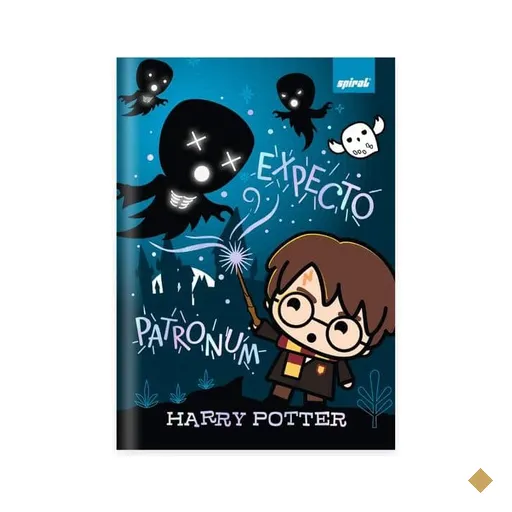Caderno 1/4 , Capa dura, costurado, 80 folhas, Harry Potter Charms, 2641038…