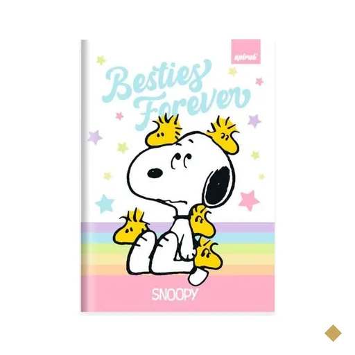 Caderno 1/4, Capa dura, costurado, 80 folhas, Snoopy, 2641076, Spiral Sno PT 1…