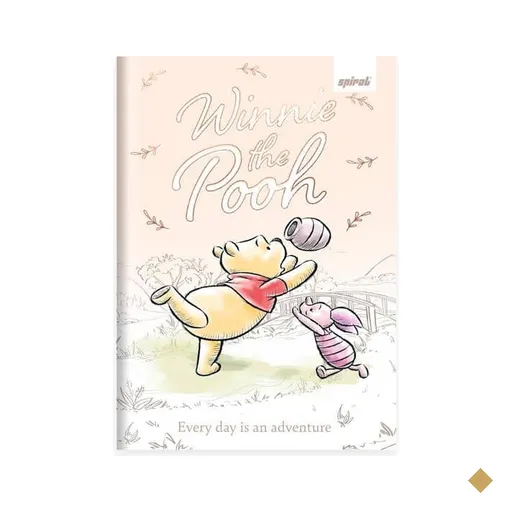 Caderno 1/4, Capa dura, costurado, 80 folhas, Ursinho Pooh, 2644756, Spiral…