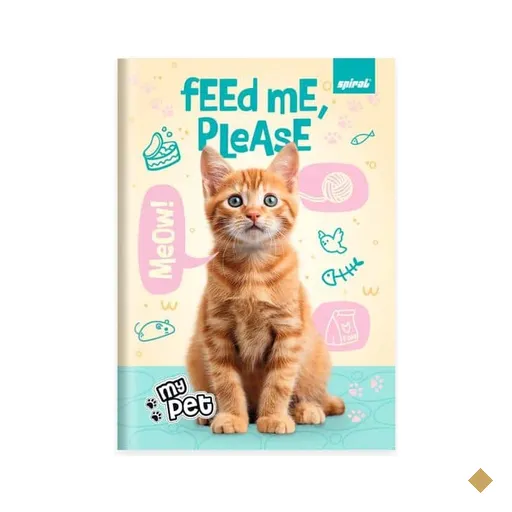 Caderno 1/4 , Capa dura, costurado, 80 folhas, My Pet, Gatinhos, 2638861…
