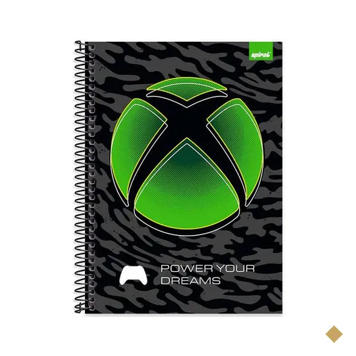 Caderno Universitário Capa Dura, 1 x 1, 80 Folhas, Xbox, 2525878, Spiral Xbox…